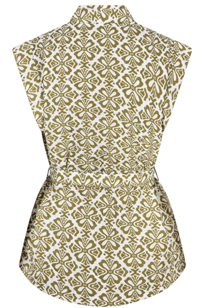 GILET CHIARA QC46 472 green element print
